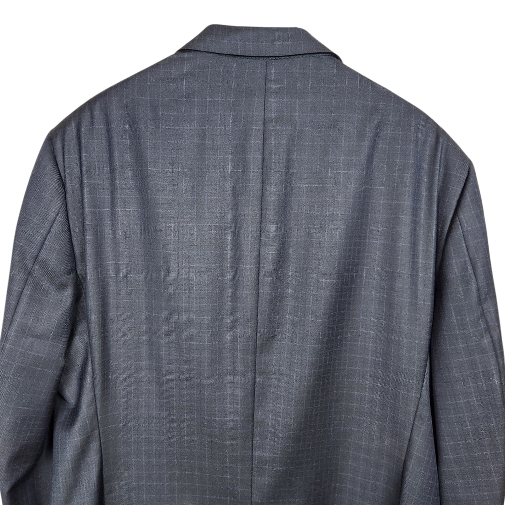 Burberry 100% Wool Blue Windowpane Plaid Blazer Dinner Jacket Mens Size 46L - Picture 5 of 13